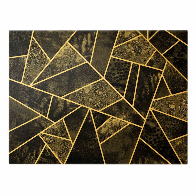 Telas decorativas Golden Geometry - Grey Triangles
