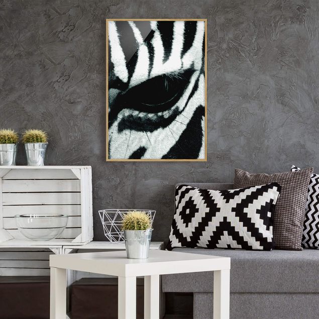 Quadros com moldura em preto e branco Zebra Crossing
