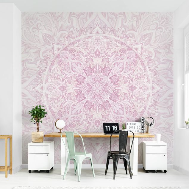 decoraçao para parede de cozinha Mandala Watercolour Ornament Pink