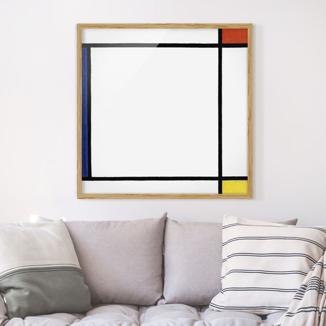 Quadros movimento artístico Impressionismo Piet Mondrian - Composition III with Red, Yellow and Blue