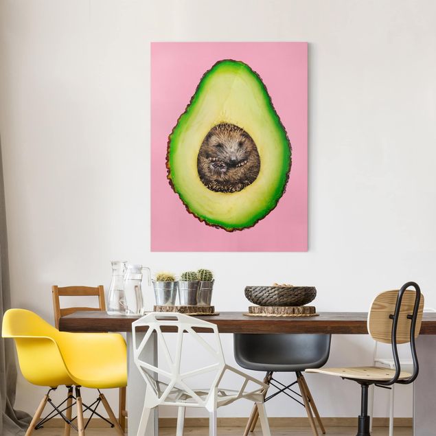 Telas decorativas réplicas de quadros famosos Avocado With Hedgehog