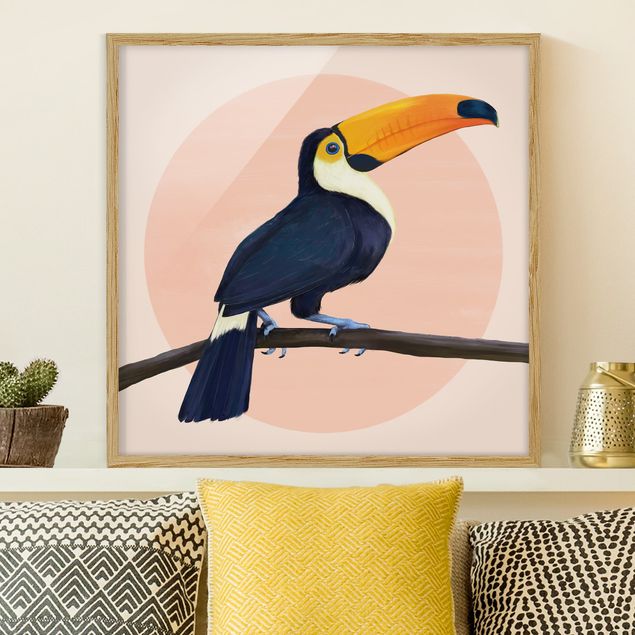decoraçao cozinha Illustration Bird Toucan Painting Pastel