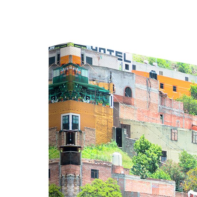 quadros em tela Coloured Houses Front Guanajuato