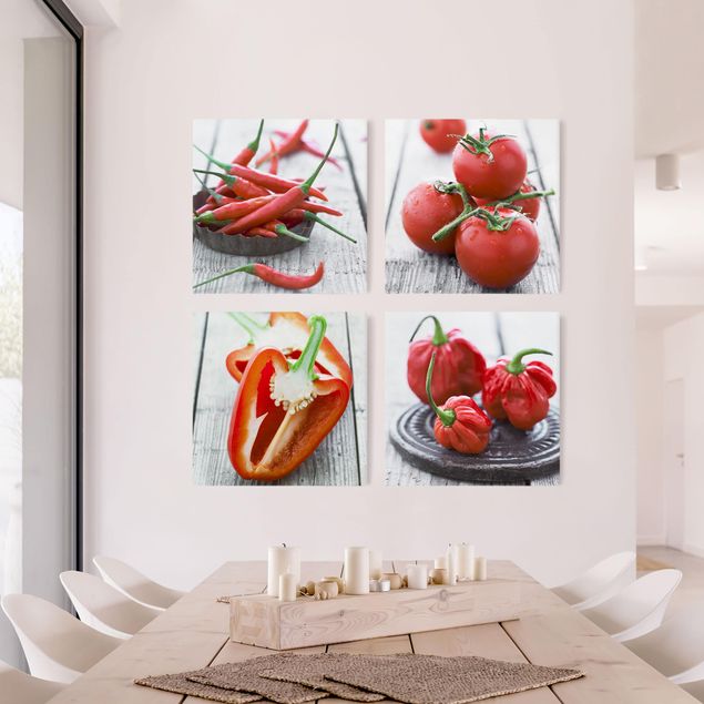 quadros modernos para quarto de casal Red Vegetables