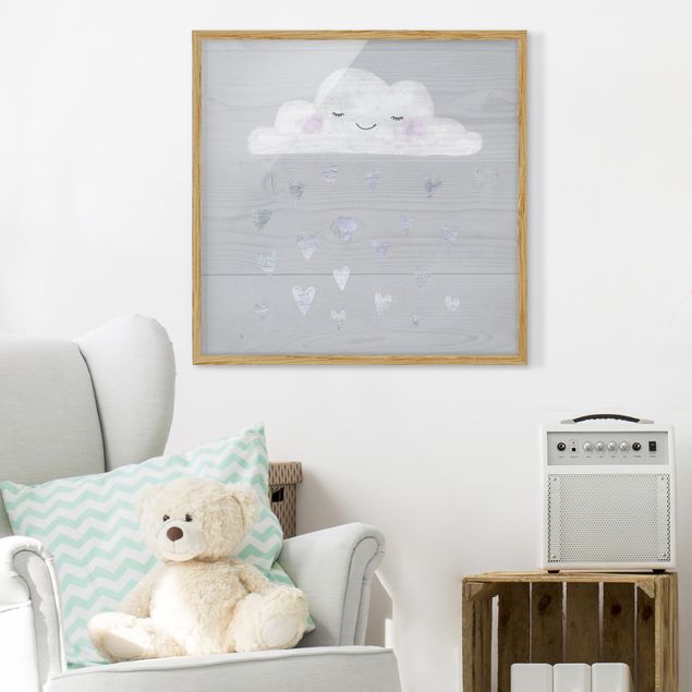 Quadros amor Cloud With Silver Hearts