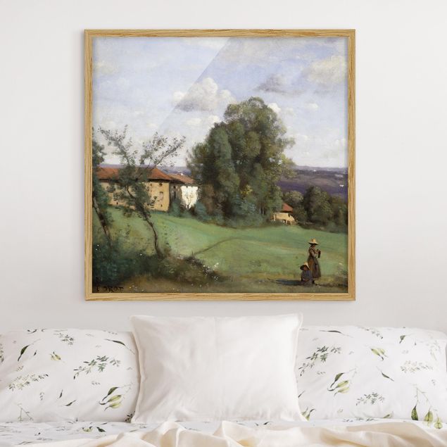 Quadros por movimento artístico Jean-Baptiste Camille Corot - A Farm in Dardagny