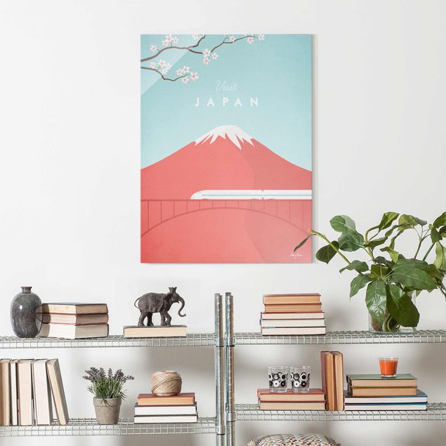 Quadros em vidro montanhas Travel Poster - Japan