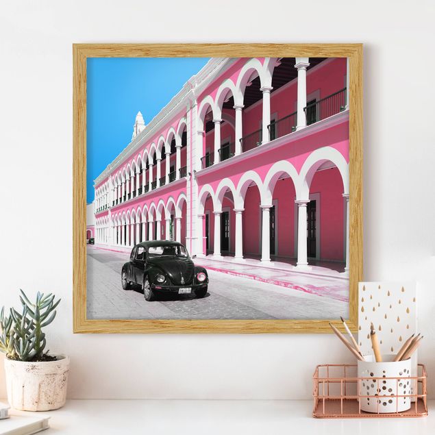 quadro carros Black Beetle Pink Facade