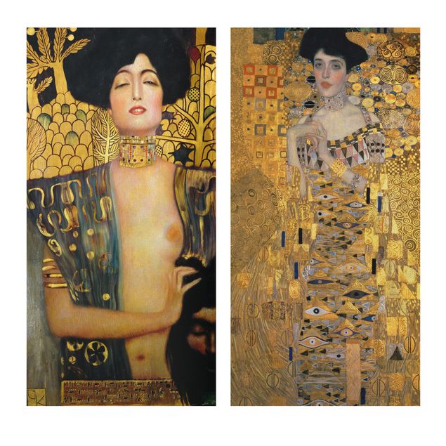 Quadros montanhas Gustav Klimt - Judith and Adele