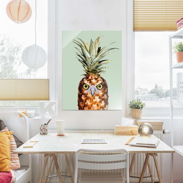 Quadros frutas Pineapple With Owl