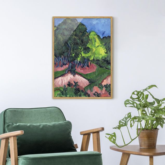 Quadros por movimento artístico Ernst Ludwig Kirchner - Landscape with Chestnut Tree