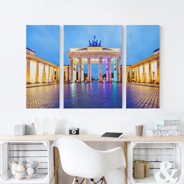 Telas decorativas Berlim Illuminated Brandenburg Gate