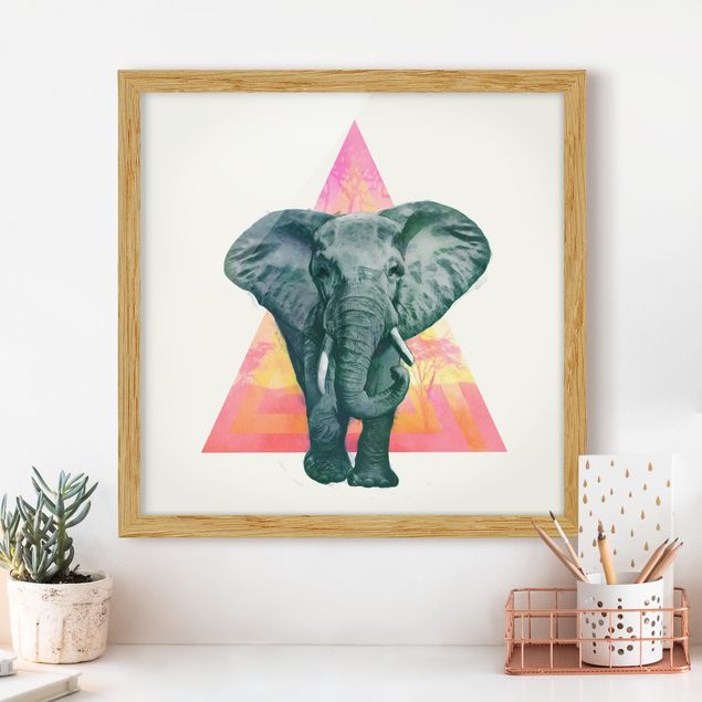 decoraçoes cozinha Illustration Elephant Front Triangle Painting