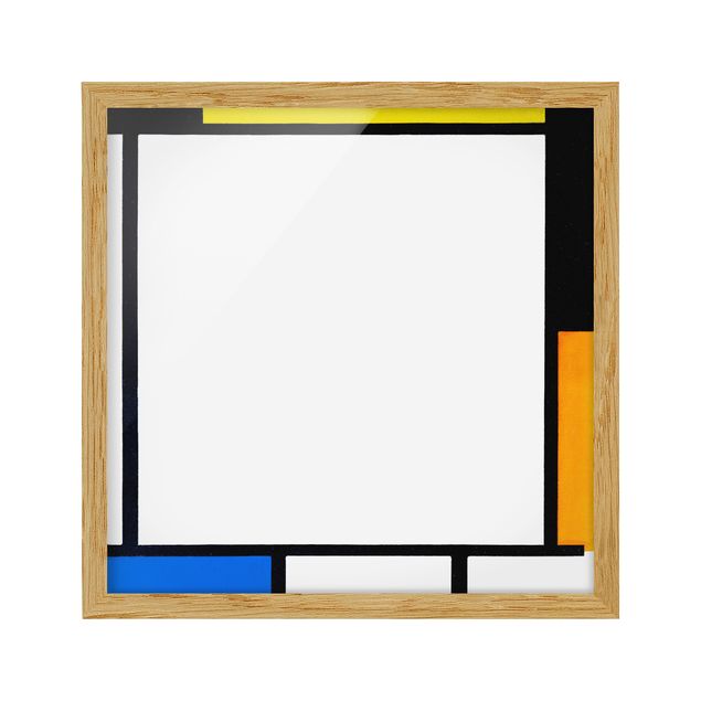Quadros com moldura abstratos Piet Mondrian - Composition II