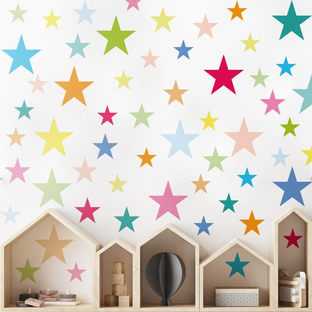 decoração quarto bebé 92 Colorful Stars Set