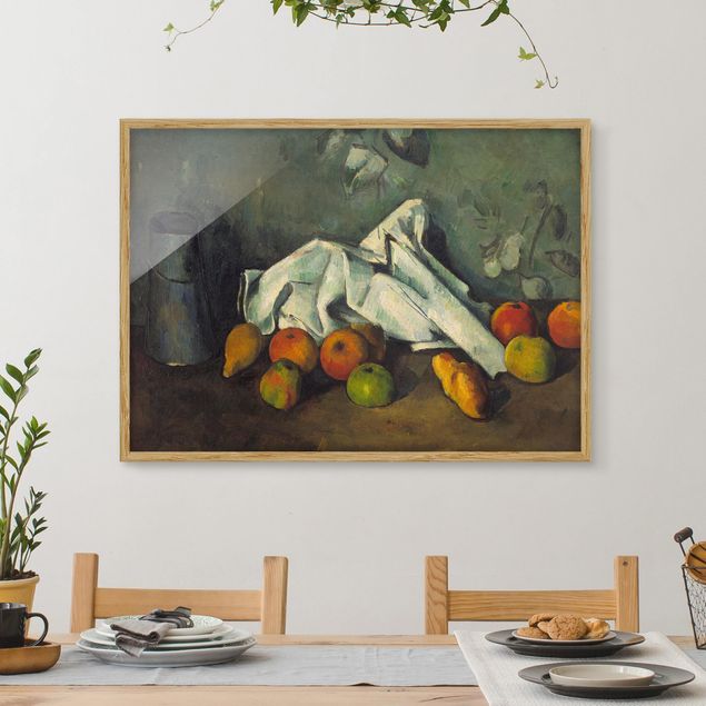 Quadros movimento artístico Impressionismo Paul Cézanne - Still Life With Milk Can And Apples