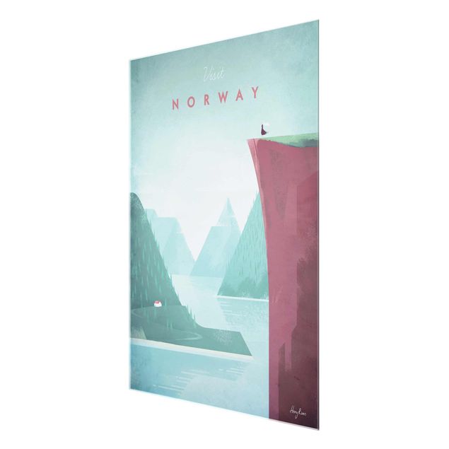 Quadros em vidro cidades e paisagens urbanas Travel Poster - Norway