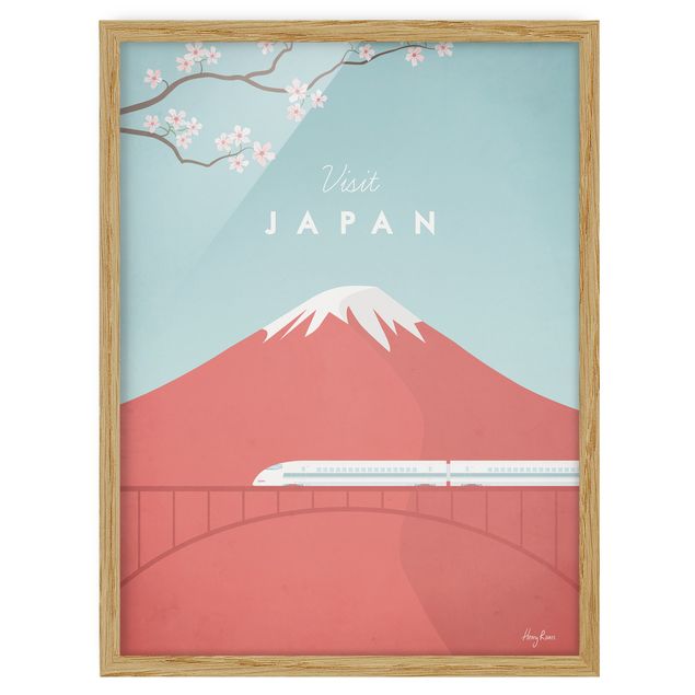 Quadros com moldura flores Travel Poster - Japan