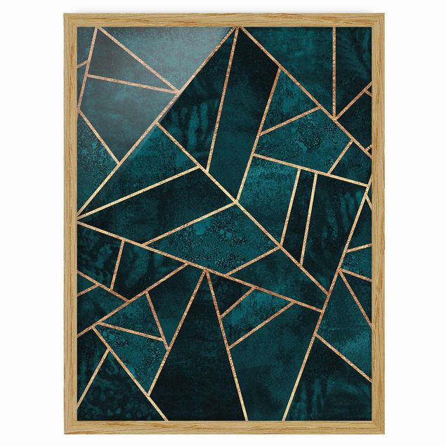 Quadros padrões Dark Turquoise With Gold