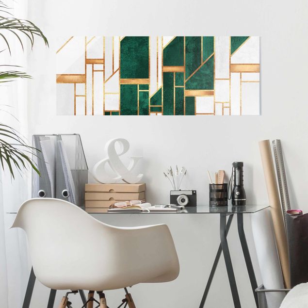 Quadros famosos Emerald And gold Geometry