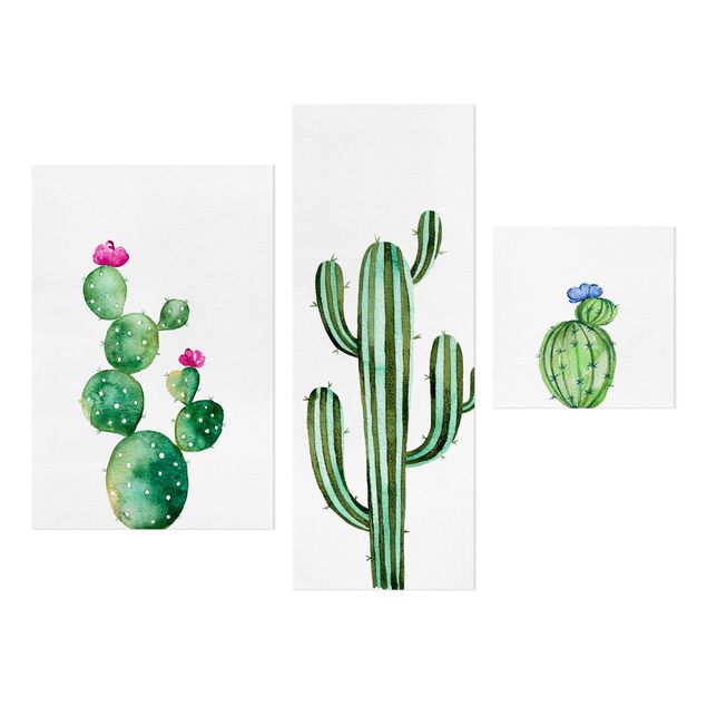 quadros para parede Watercolour Cactus Set