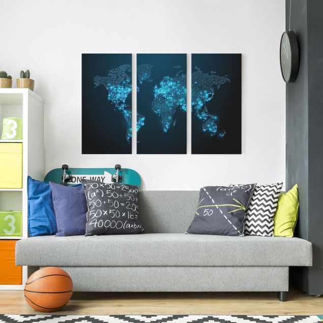 Quadros cidades Connected World World Map