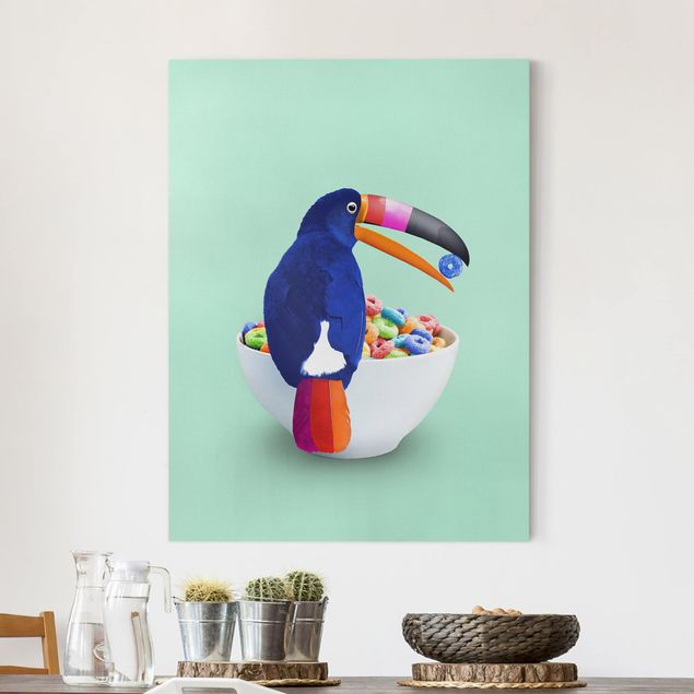 Telas decorativas aves Breakfast With Toucan