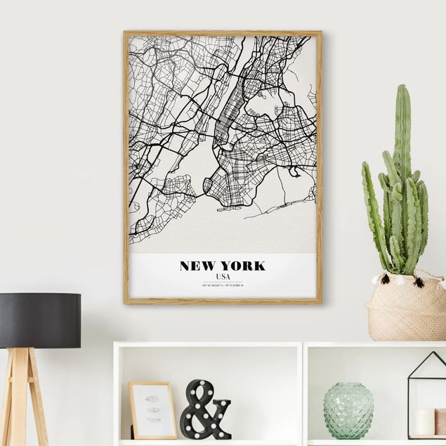 Quadros Nova Iorque New York City Map - Classic