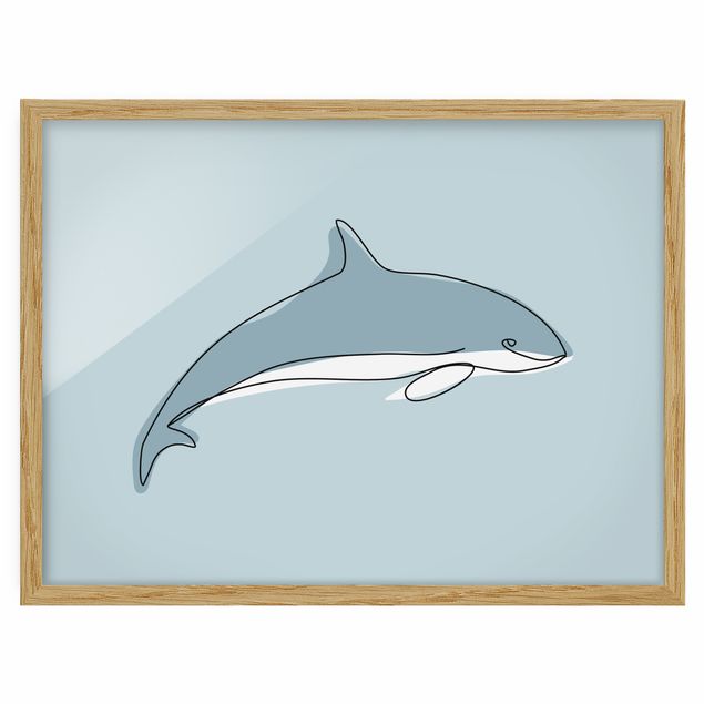 quadros modernos para quarto de casal Dolphin Line Art