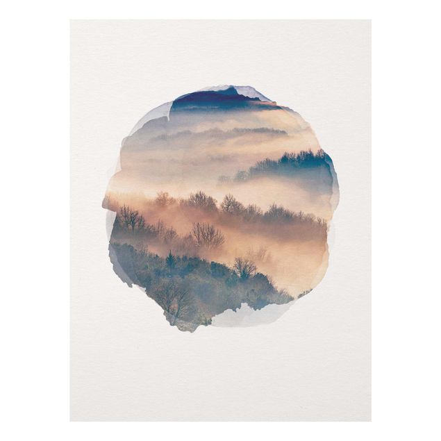 Quadros em vidro paisagens WaterColours - Mist At Sunset