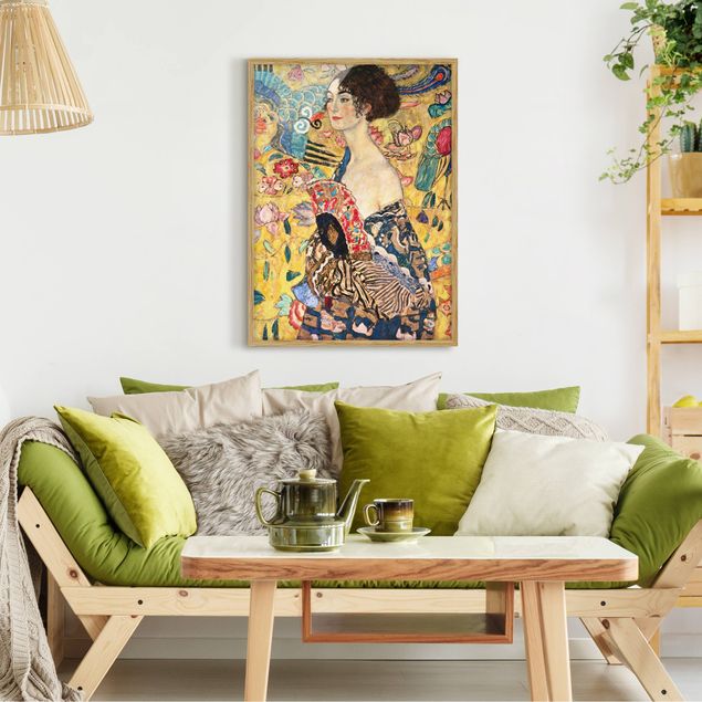 decoraçao para parede de cozinha Gustav Klimt - Lady With Fan