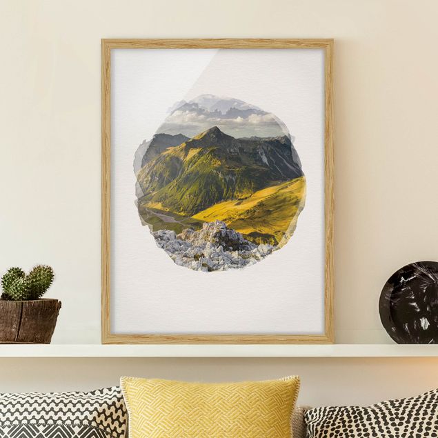 decoraçoes cozinha WaterColours - Mountains And Valley Of The Lechtal Alps In Tirol