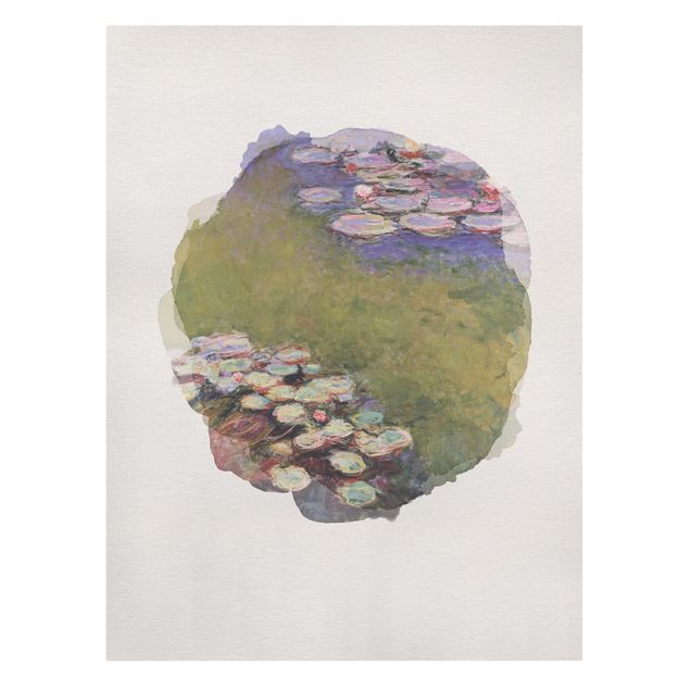 quadro com paisagens WaterColours - Claude Monet - Water Lilies