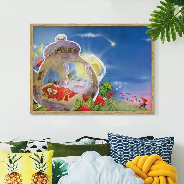 quadros modernos para quarto de casal Little Strawberry Strawberry Fairy - Sleep Well!