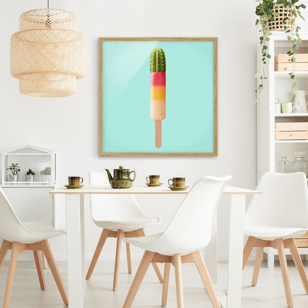 quadros modernos para quarto de casal Popsicle With Cactus