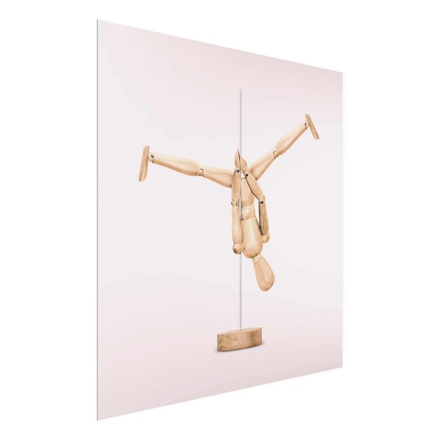 Quadros desporto Pole Dance With Wooden Figure