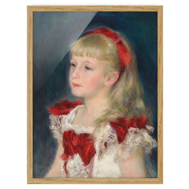 Quadros famosos Auguste Renoir - Mademoiselle Grimprel with red Ribbon