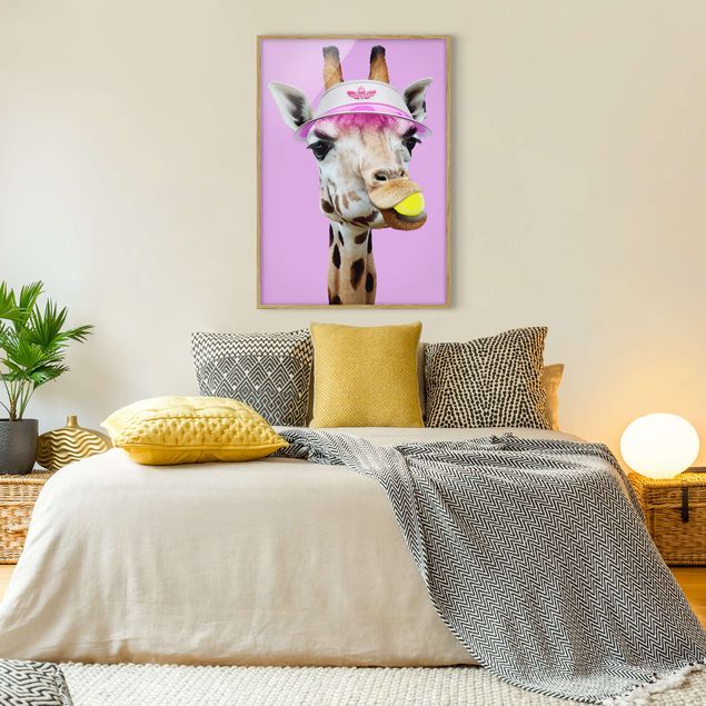 decoração para quartos infantis Giraffe Playing Tennis