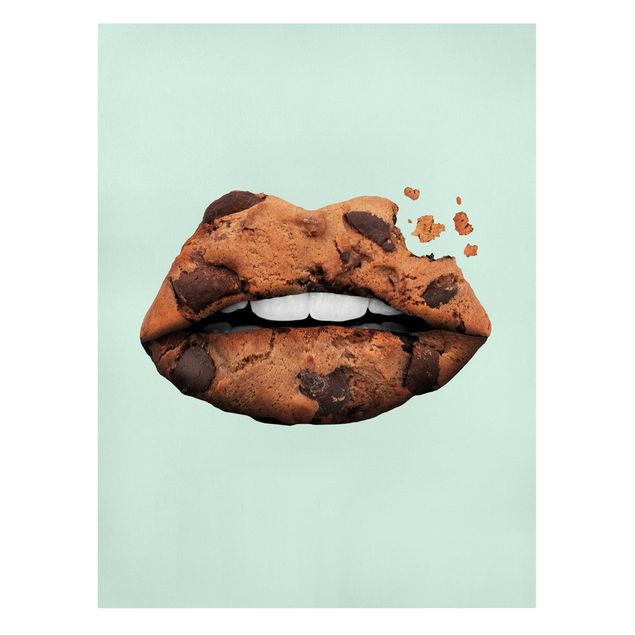 Quadros em turquesa Lips With Biscuit