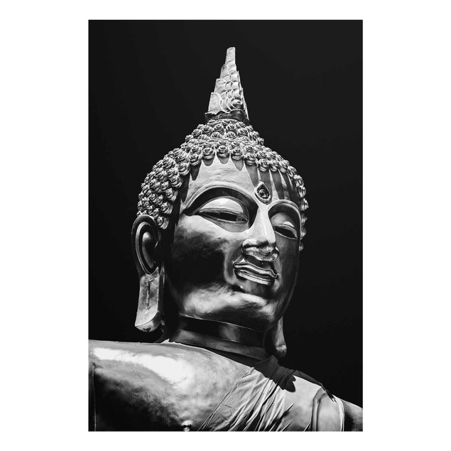 Quadros preto e branco Buddha Statue Face