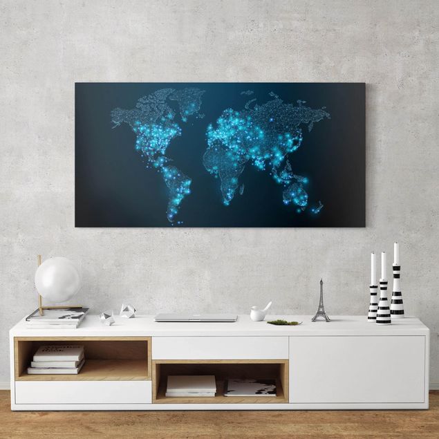 Quadros cidades Connected World World Map