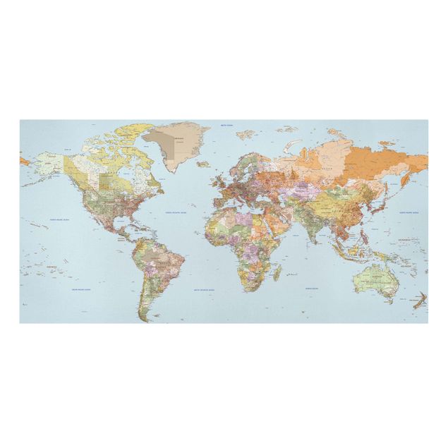 Quadros multicoloridos Political World Map