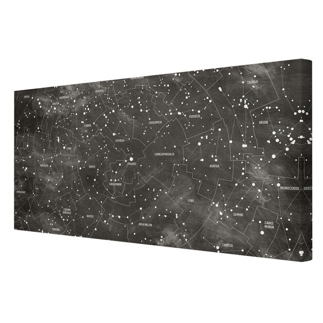 Quadros decorativos Map Of Constellations Blackboard Look