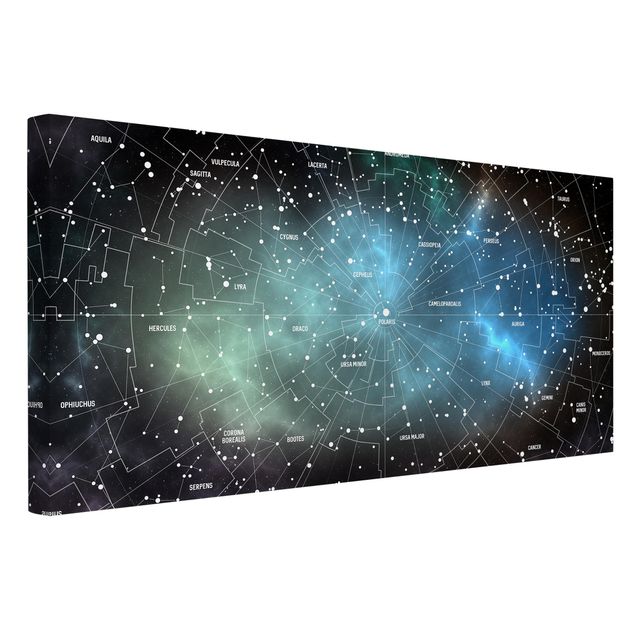 Telas decorativas mapas Stellar Constellation Map Galactic Nebula