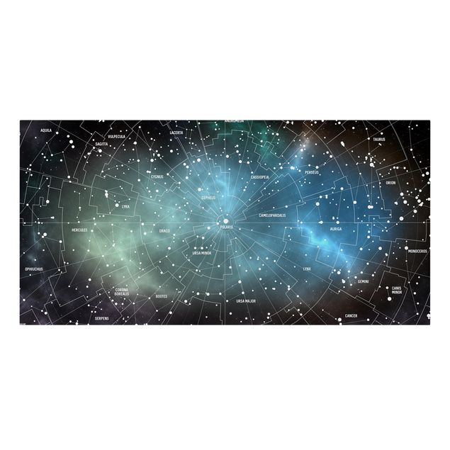 Quadros pretos Stellar Constellation Map Galactic Nebula