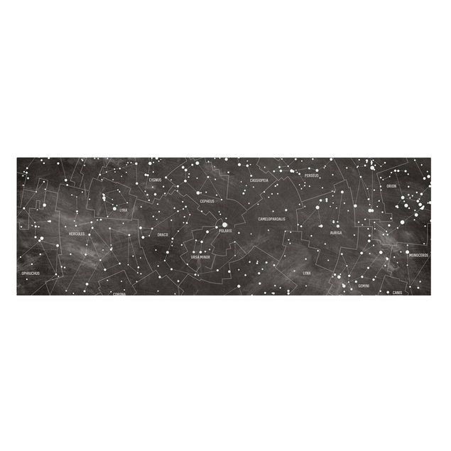 Quadros preto e branco Map Of Constellations Blackboard Look