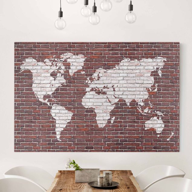 decoraçao cozinha Brick World Map