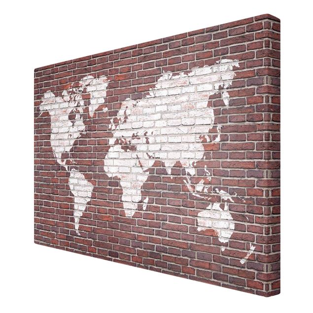 quadros para parede Brick World Map