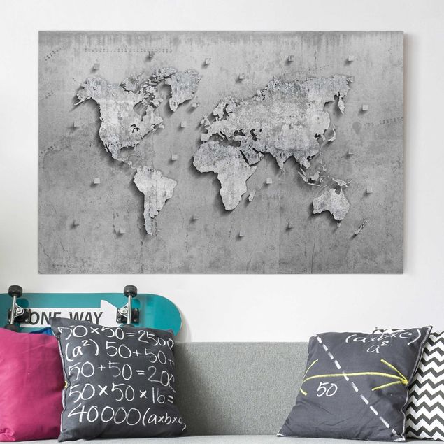 decoraçoes cozinha Concrete World Map