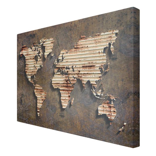 telas decorativas para paredes Rust World Map